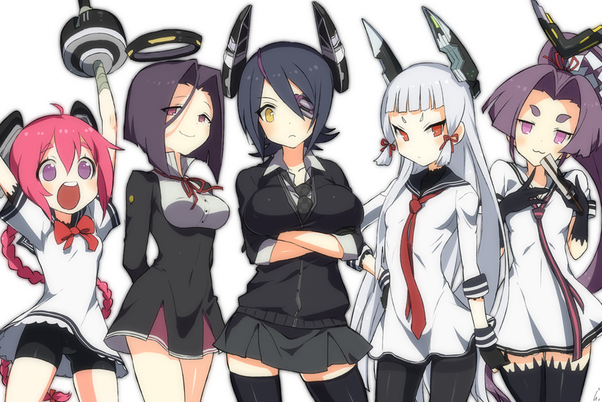 tenryuu, murakumo, tatsuta, hatsuharu, and nenohi (kantai collection) drawn by hebino_rai