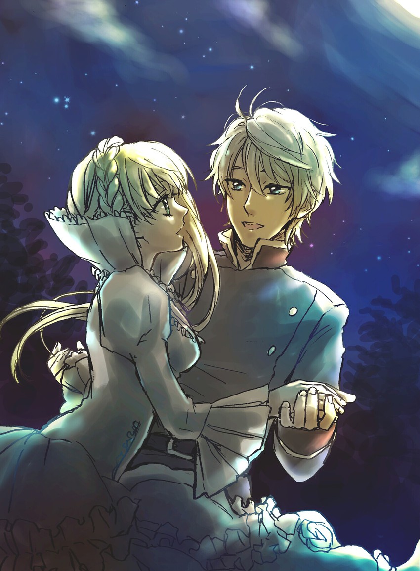 slaine troyard and asseylum vers allusia (aldnoah.zero) drawn by kiku_(nornon)