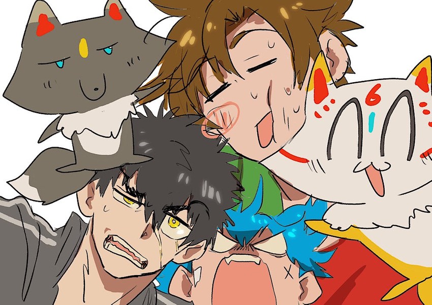 sayo samonji, doudanuki masakuni, otegine, konnosuke, and kuronosuke (pokemon and 2 more) drawn by kuhe