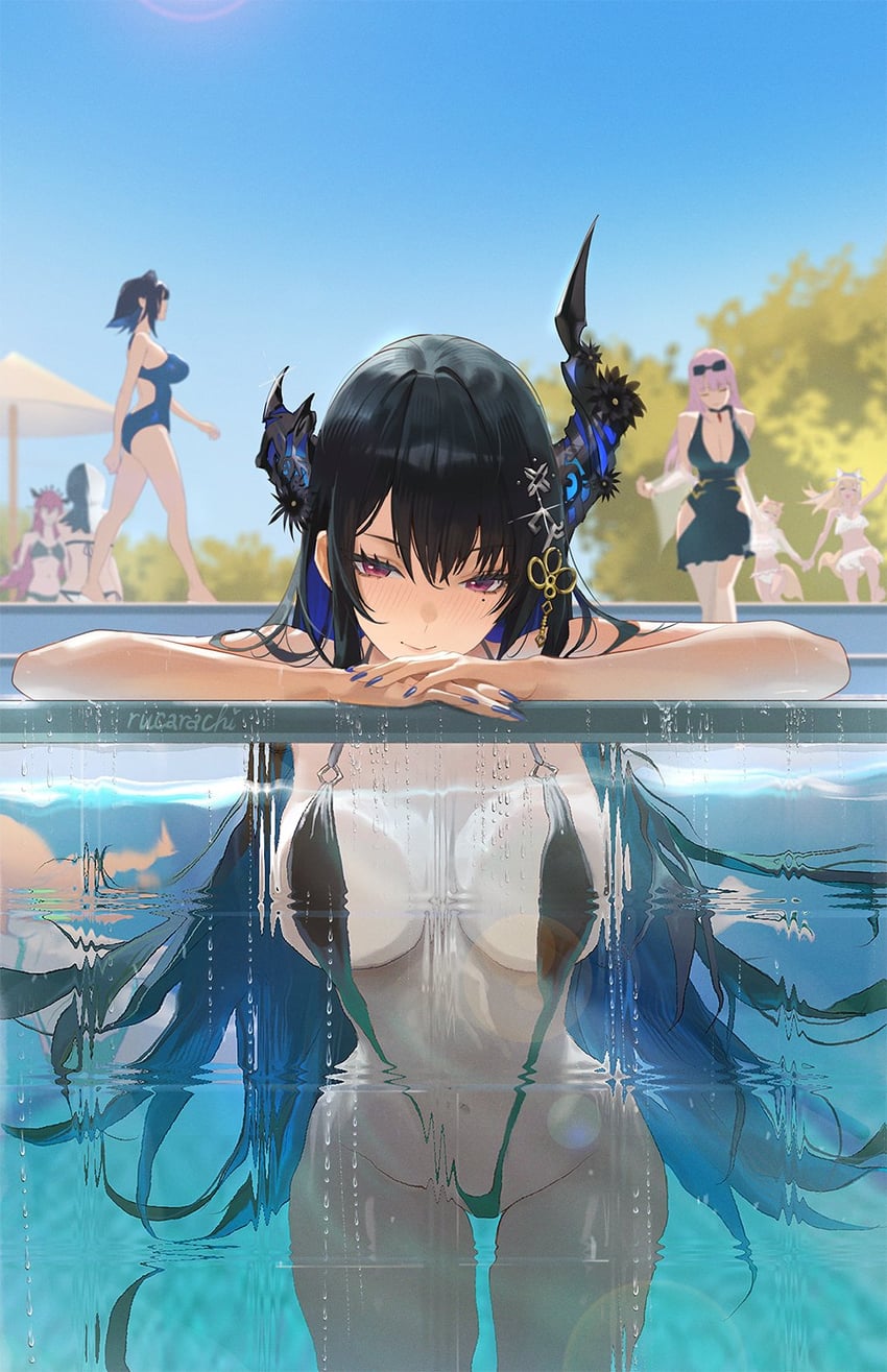 mori calliope, ouro kronii, takanashi kiara, shiori novella, nerissa ravencroft, and 3 more (hololive and 1 more) drawn by rucarachi