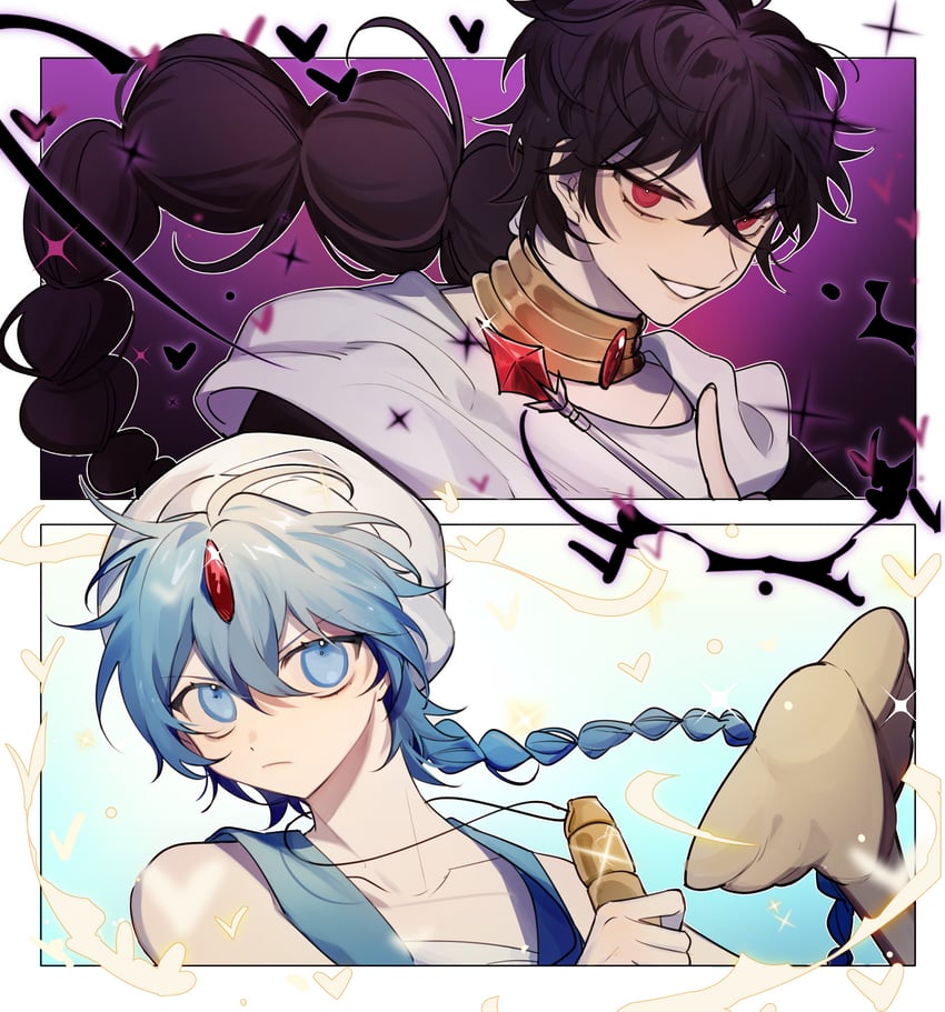 aladdin and judal (magi the labyrinth of magic) drawn by youuji