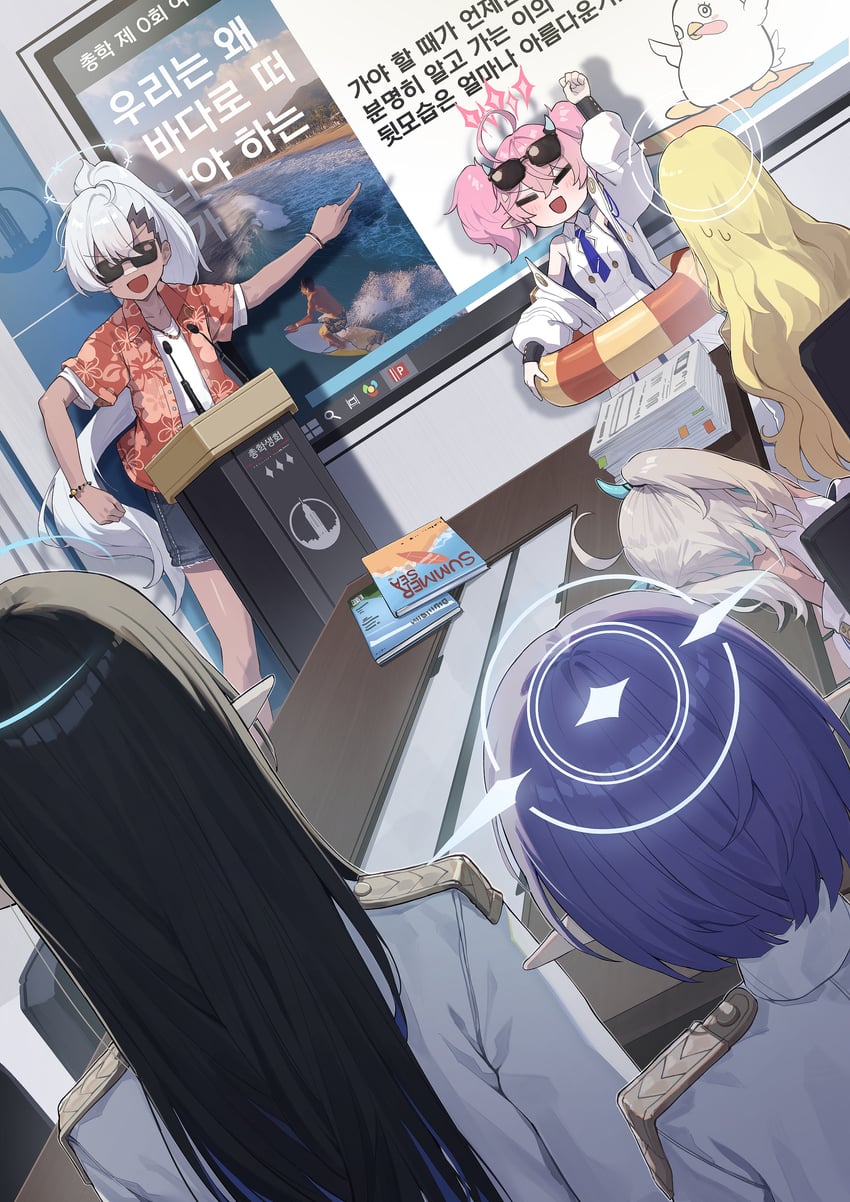 peroro, rin, aoi, momoka, sumomo, and 2 more (blue archive) drawn by kokukyukeo