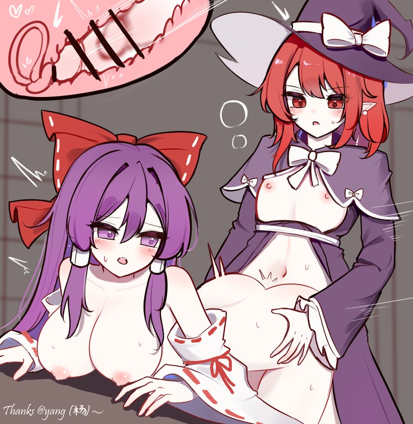 hakurei reimu and kirisame marisa (touhou and 1 more) drawn by shen_bi_ren_(user_rjgy2824)