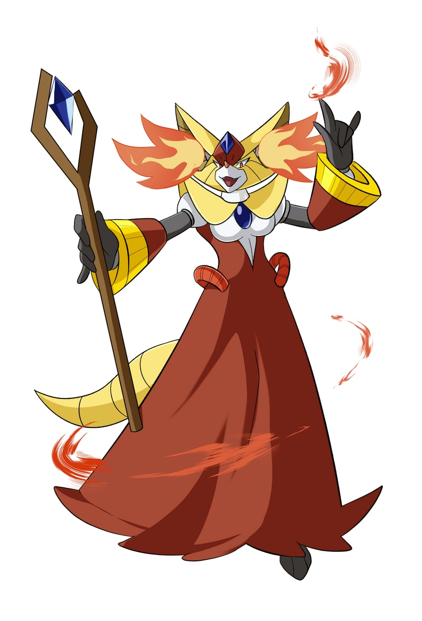 delphox (pokemon and 2 more) drawn by spray_poka