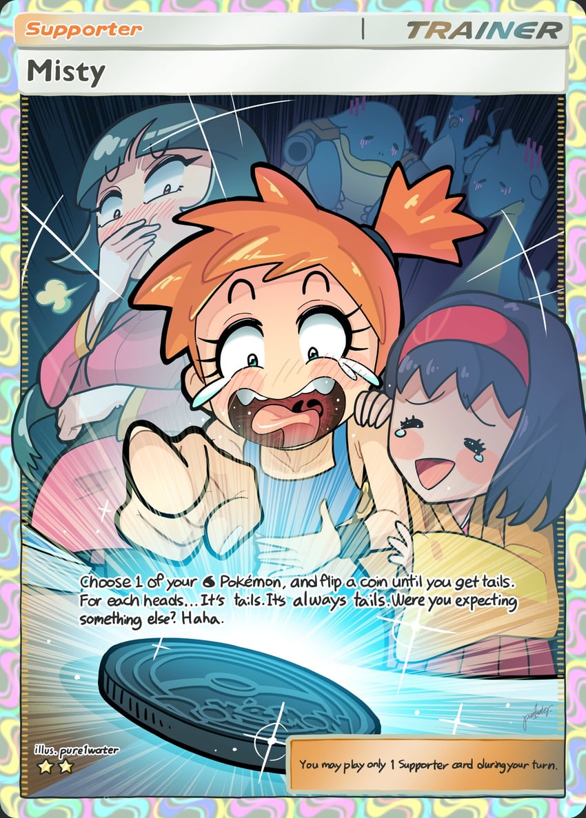 misty, sabrina, erika, lapras, blastoise, and 1 more (pokemon and 3 more) drawn by pure1water