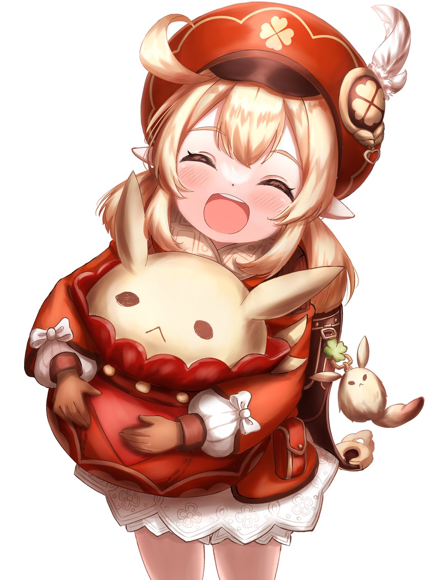 klee, dodoco, and jumpy dumpty (genshin impact) drawn by kuma_piv