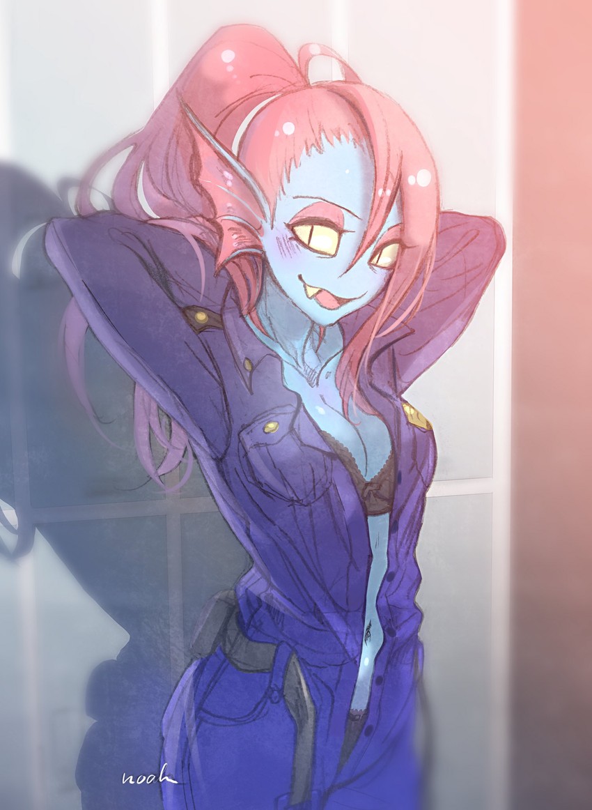 undyne and chief undyne (undertale and 1 more) drawn by noah_(tettsui-sole)
