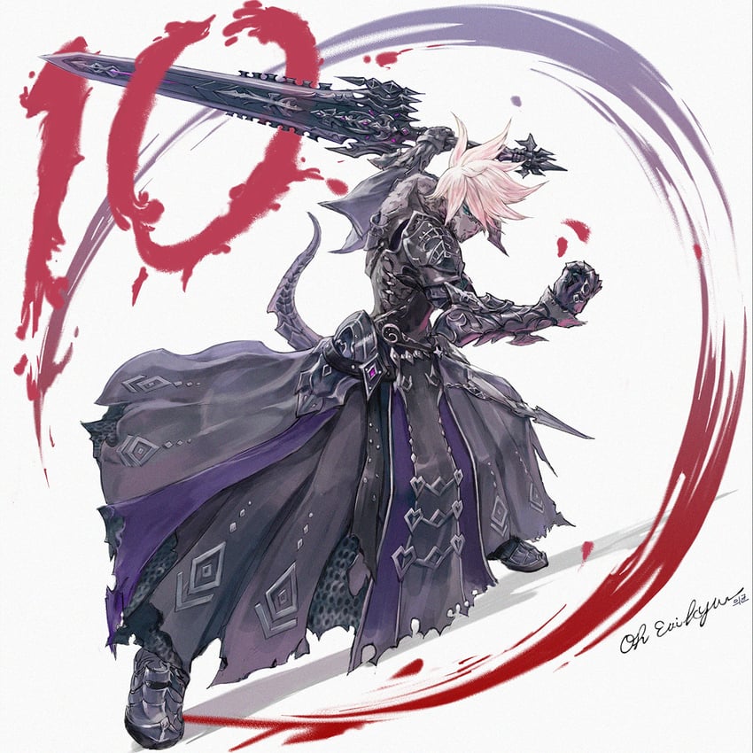 warrior of light and dark knight (final fantasy and 1 more) drawn by eui_kyun_oh
