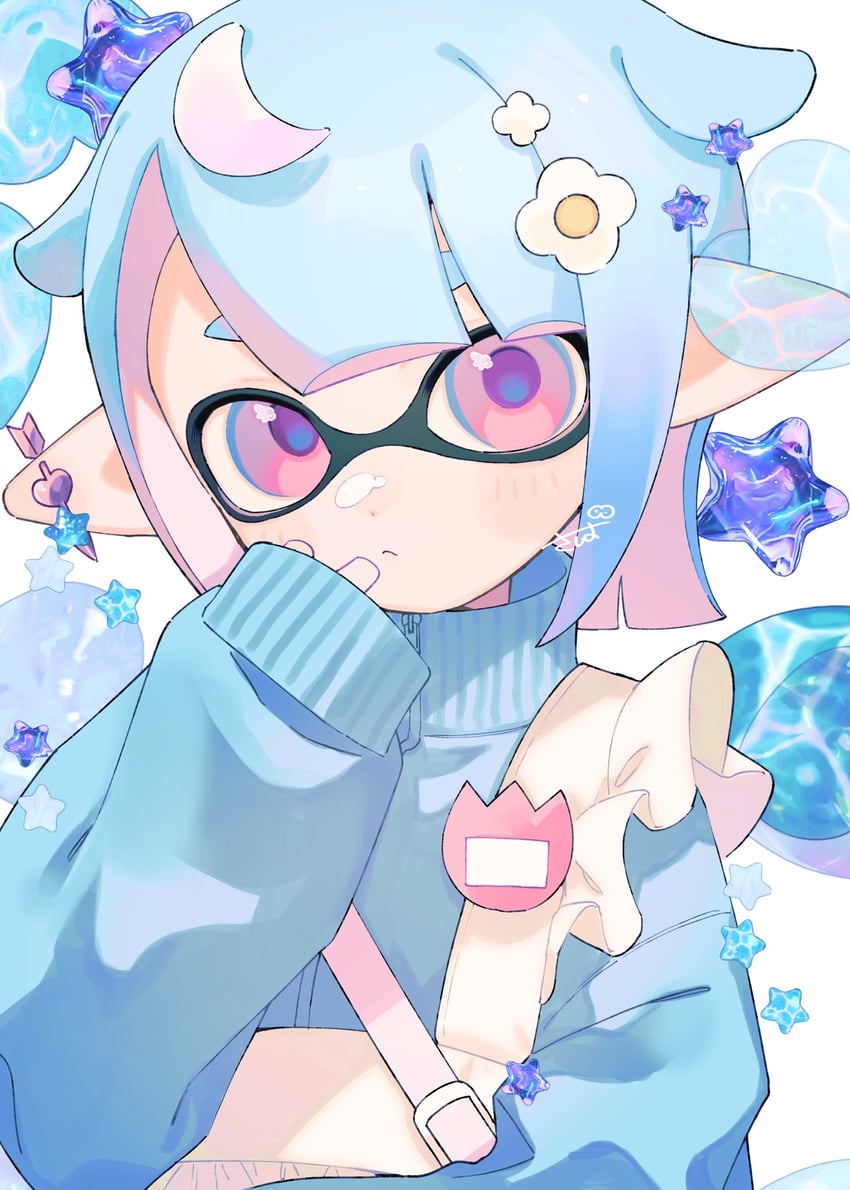 inkling player character and inkling girl (splatoon and 1 more) drawn by sabata_saba