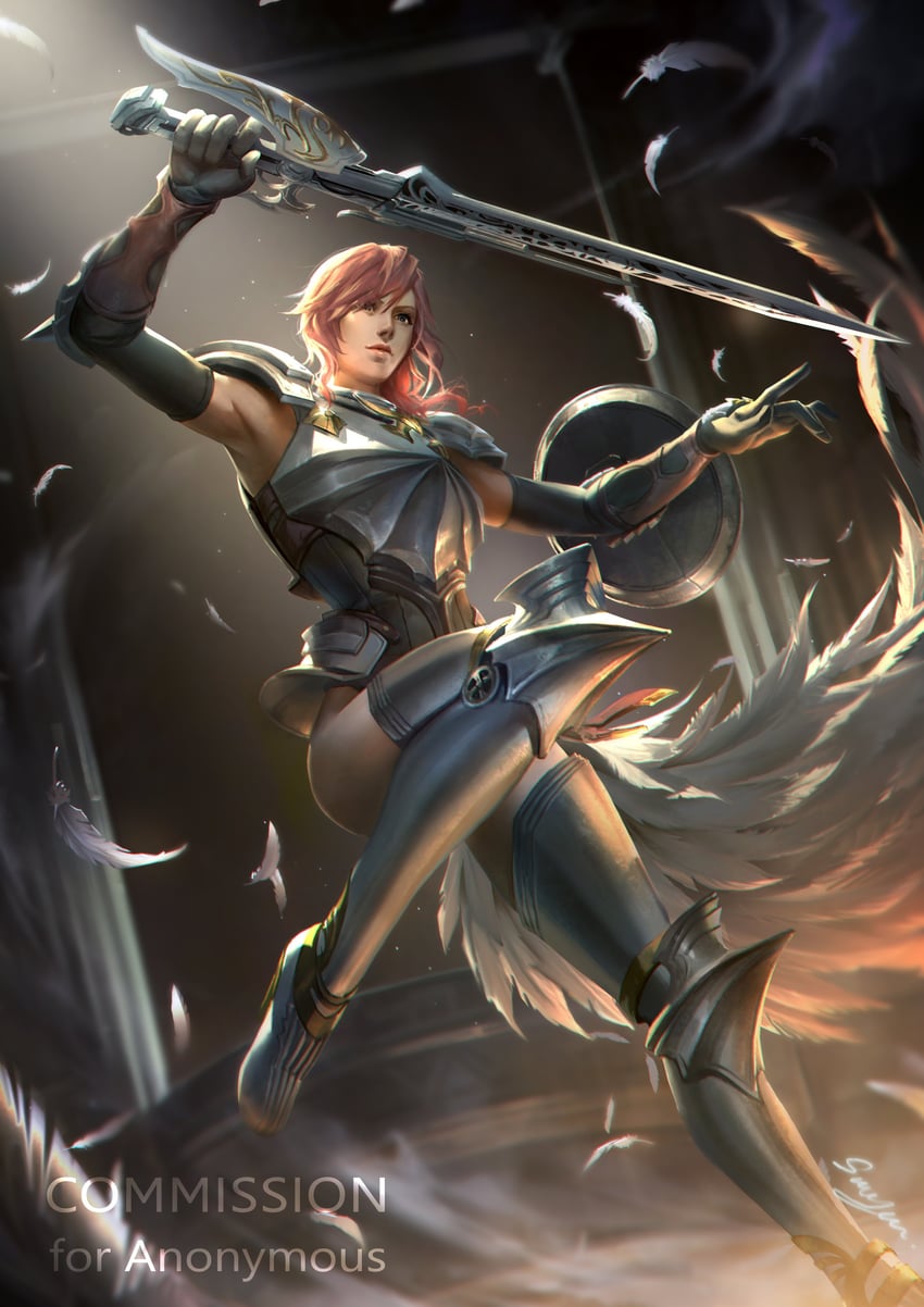 lightning farron (final fantasy and 2 more) drawn by sariya_asa