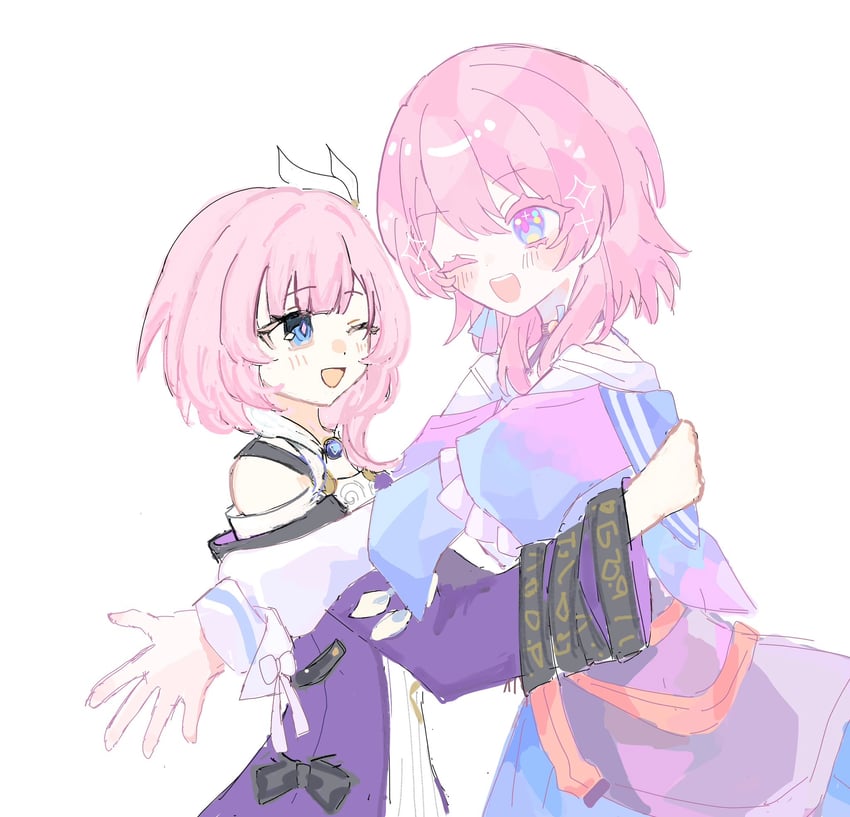 march 7th and cyrene (honkai and 1 more) drawn by c0oo77 and otr_ng