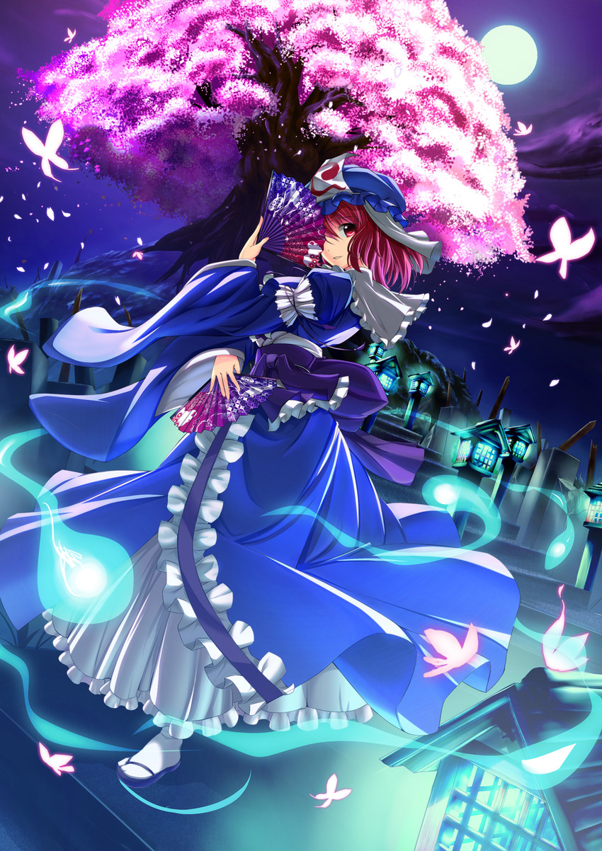saigyouji yuyuko and saigyou ayakashi (touhou) drawn by fujino_(yoshi9798174)