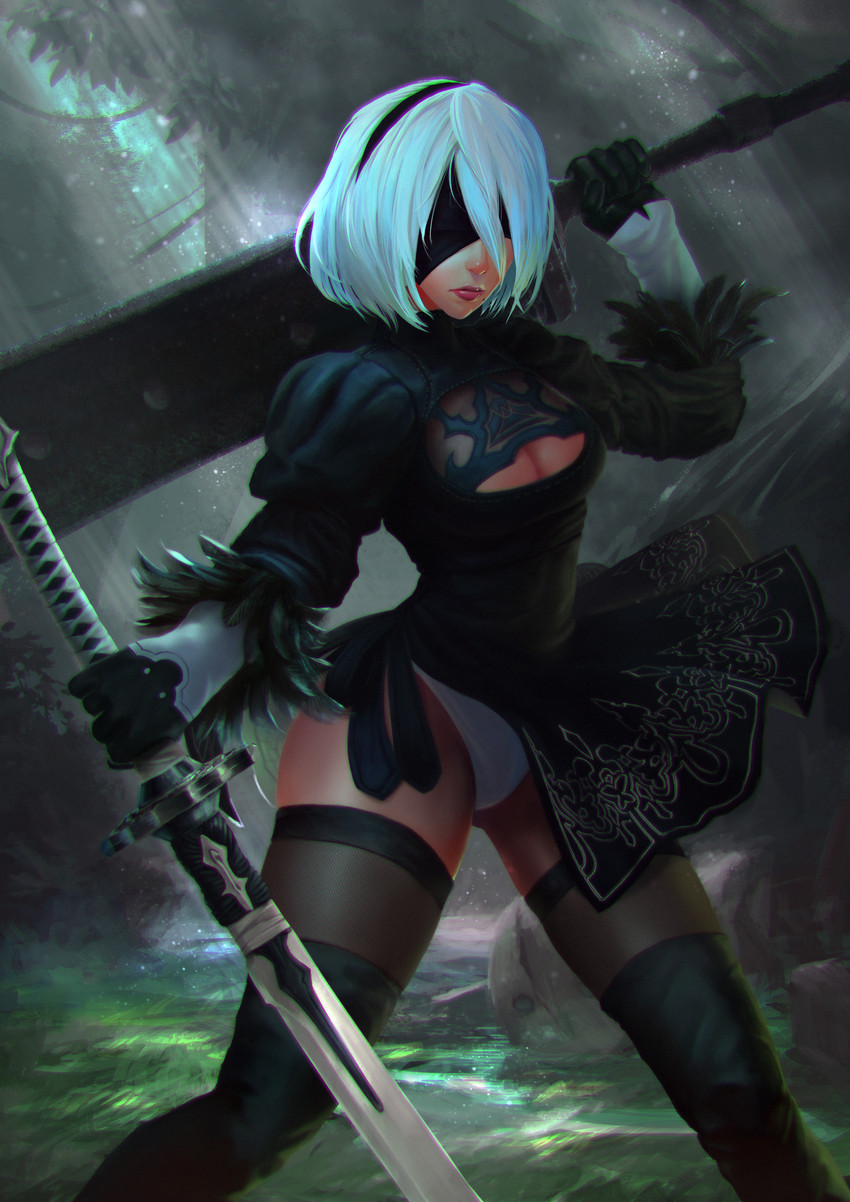 2b (nier and 1 more) drawn by theorckid