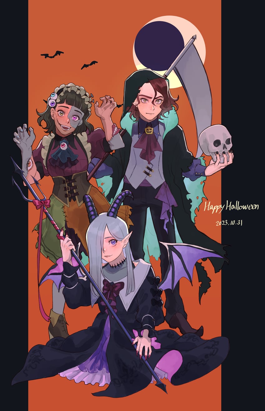 frankenstein's monster, daniel page, ivy warrington, and lottie turner (wizarding world and 2 more) drawn by wohara