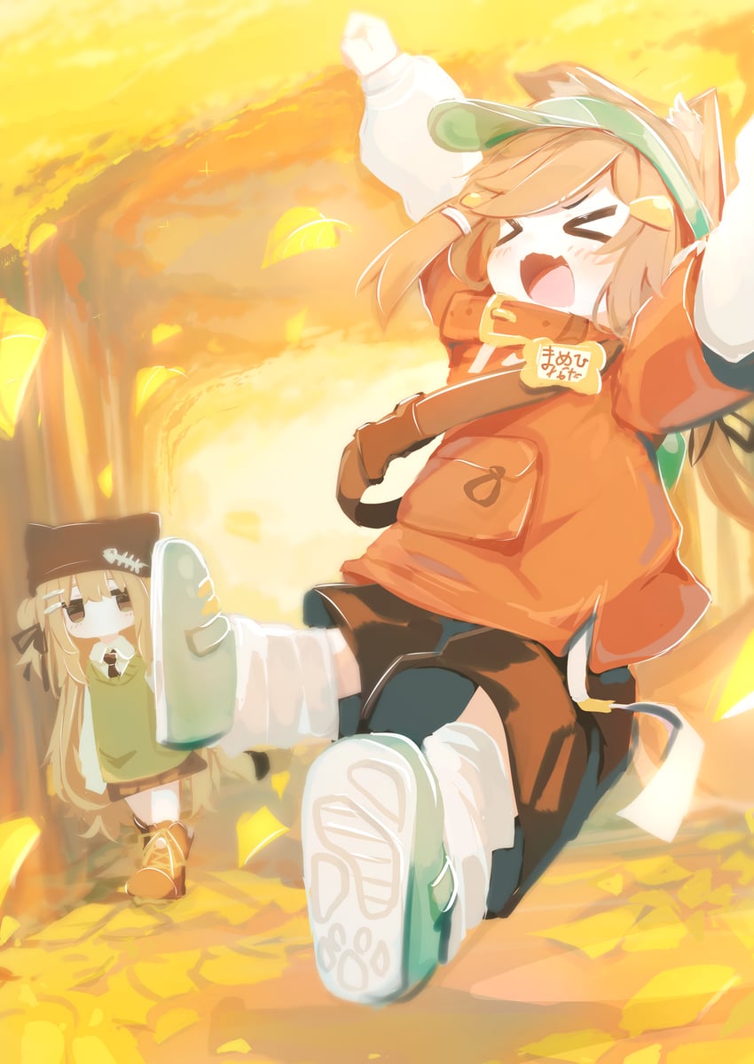 kipfel and mamehinata (vrchat and 1 more) drawn by mok4suke