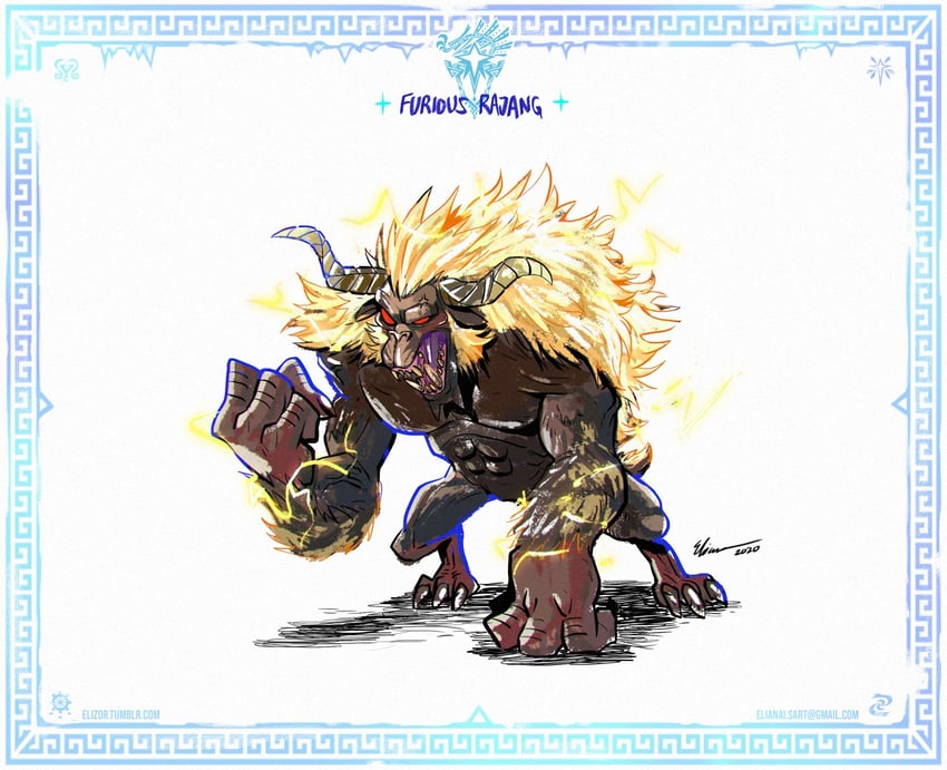 furious rajang (monster hunter and 2 more) drawn by eliz0r