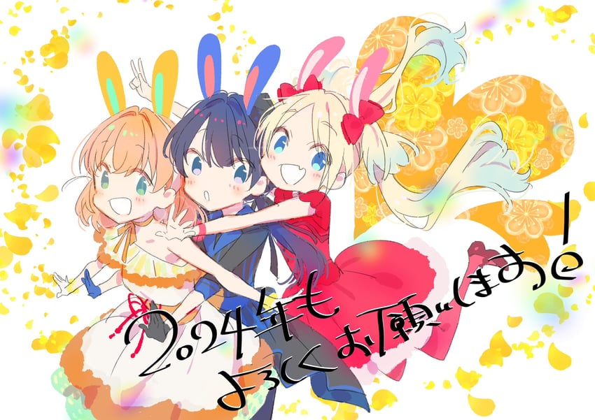 hinoshita kaho, murano sayaka, and osawa rurino (love live! and 1 more) drawn by iizuka_haruko