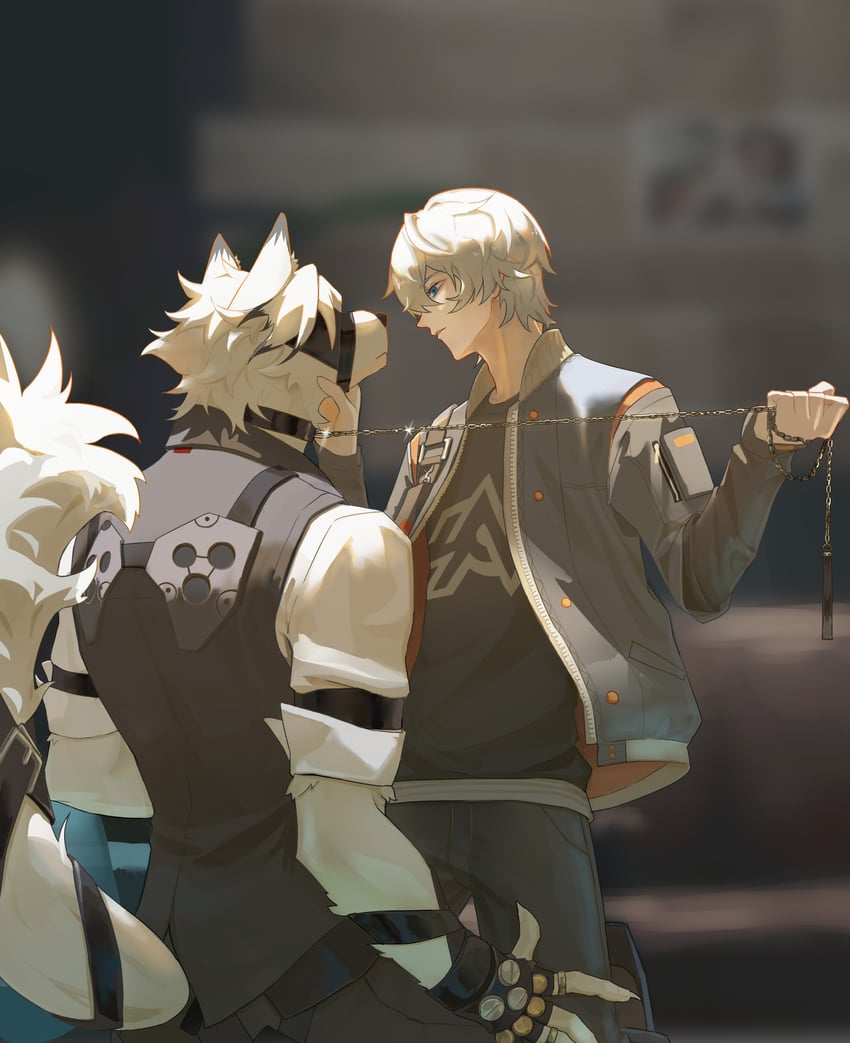 wise and von lycaon (zenless zone zero) drawn by naosuidungouji