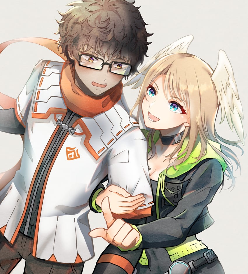 eunie and taion (xenoblade chronicles and 1 more) drawn by akada_kamono