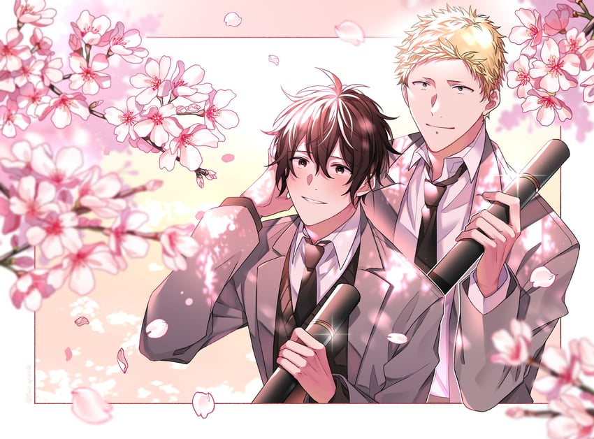 murata ugetsu and kaji akihiko (given) drawn by pinoli_(pinoli66)