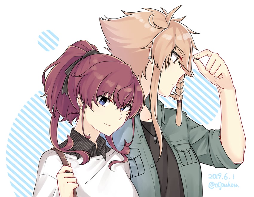 shidou maki and konohana suzuka (toji no miko) drawn by jouhou