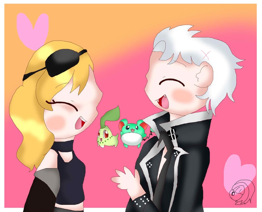 chikorita and marill (pokemon and 1 more) drawn by latalekirby