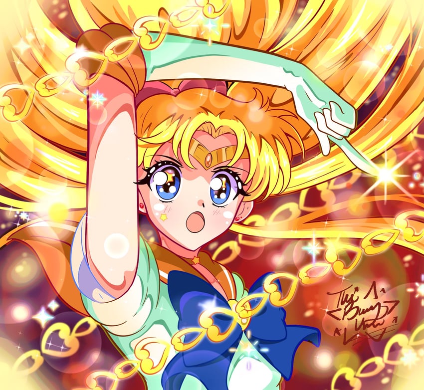 aino minako and sailor venus (bishoujo senshi sailor moon) drawn by happynaru23