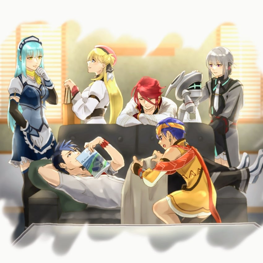 agnes claudel, van arkride, aaron wei, risette twinings, feri al-fayed, and 1 more (eiyuu densetsu and 2 more) drawn by mikamikiseki