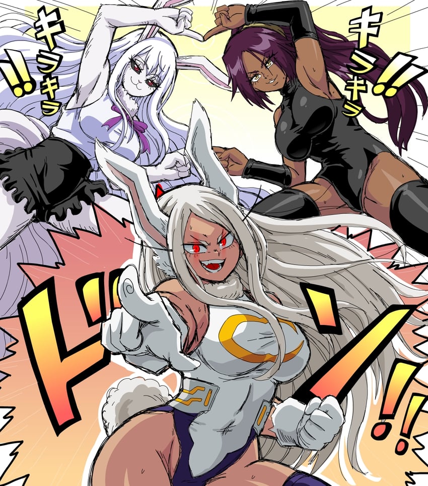 mirko, shihouin yoruichi, and carrot (one piece and 4 more) drawn by lewdamone