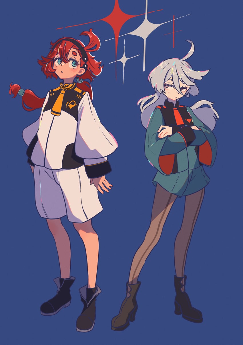 suletta mercury and miorine rembran (gundam and 1 more) drawn by medaka_(user_ucft3727)