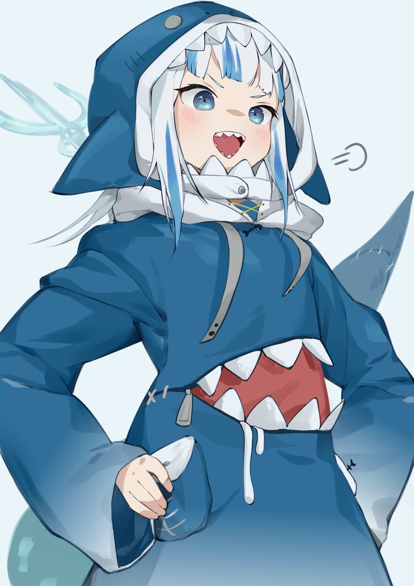 gawr gura (hololive and 1 more) drawn by bbq5880