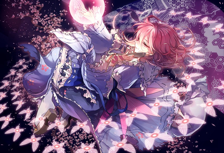 saigyouji yuyuko (touhou and 1 more) drawn by kieta