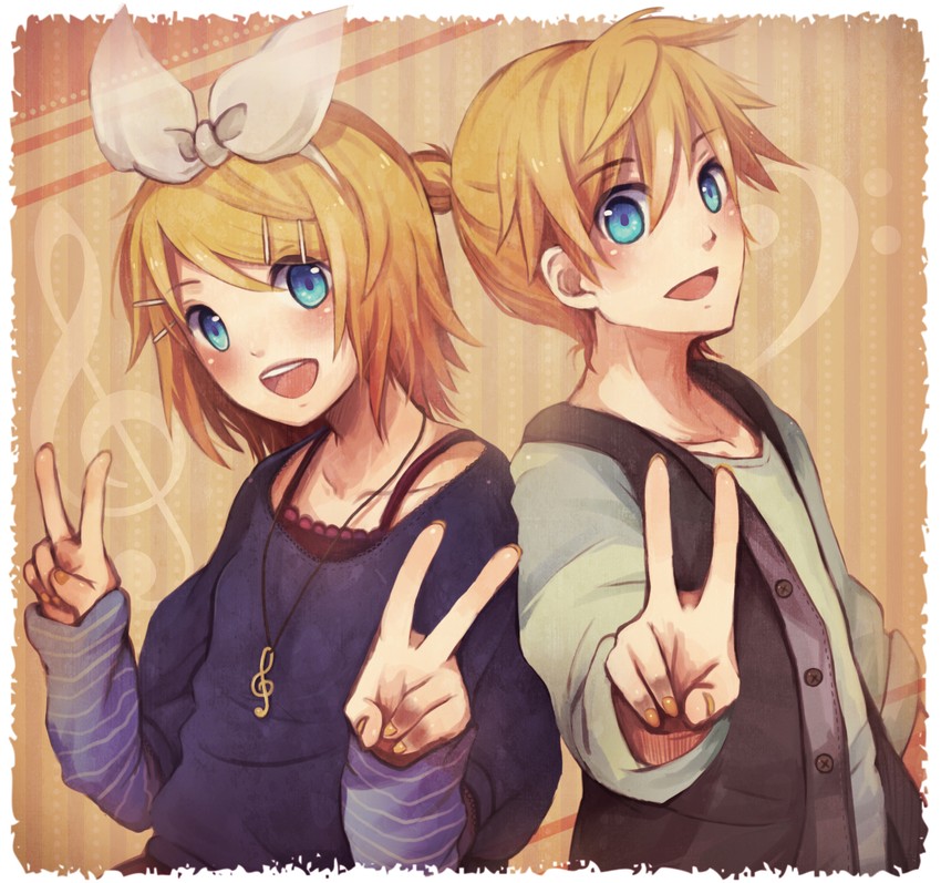 kagamine rin and kagamine len (vocaloid) drawn by chizu_(fiute)