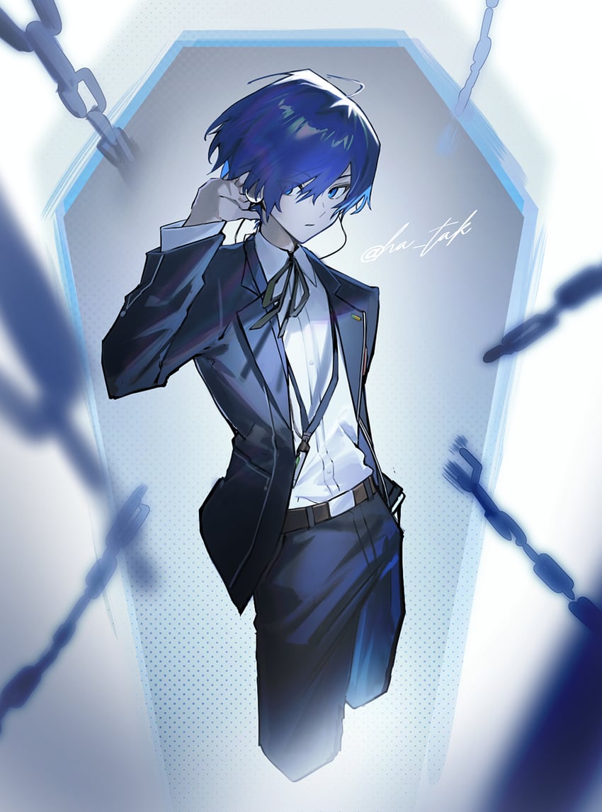 yuuki makoto (persona and 1 more) drawn by hayama_eishi
