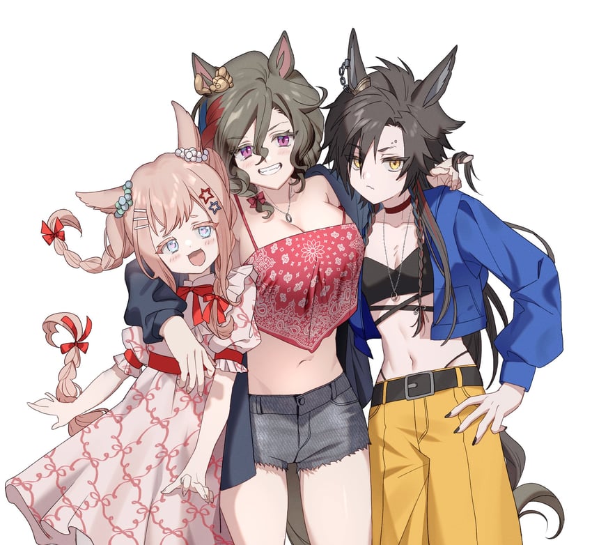 agnes digital, air shakur, and tap dance city (umamusume) drawn by uma_ozisan