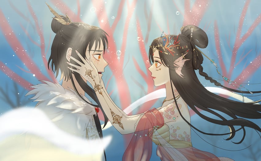 lustrous halo, beads of love, yuyan, and ruyin (nikki and 1 more) drawn by kohanai_setsuna