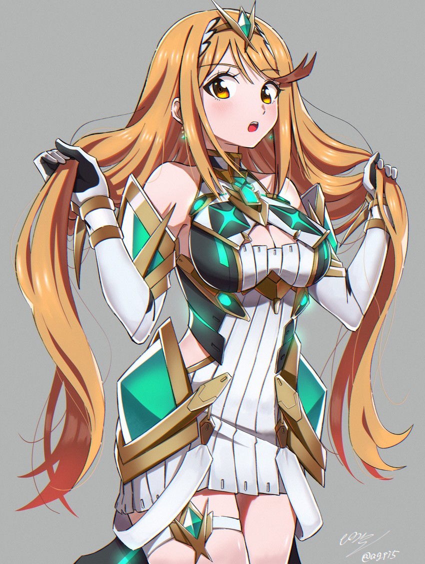 mythra (xenoblade chronicles and 1 more) drawn by piko_han