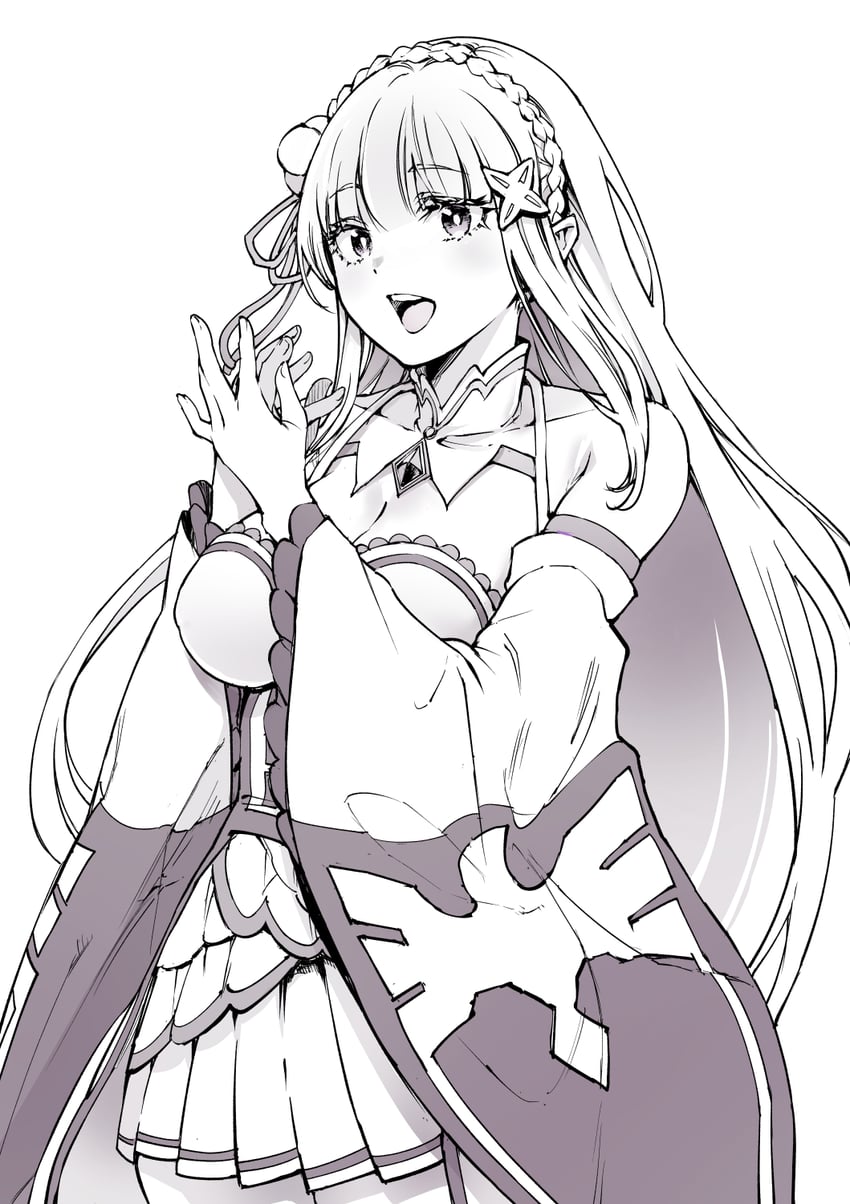 emilia (re:zero kara hajimeru isekai seikatsu) drawn by sakayama_shinta