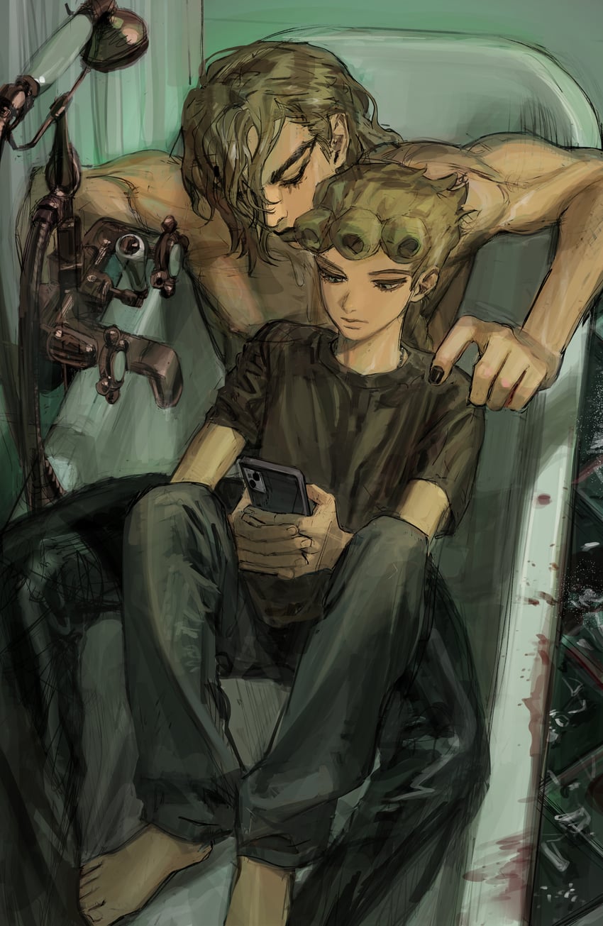 dio brando and giorno giovanna (jojo no kimyou na bouken and 2 more) drawn by jewangchobab