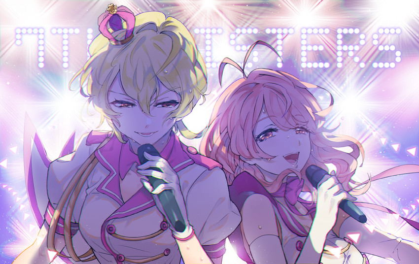 wakaouji rui and misonoo mana (tokyo 7th sisters) drawn by gj