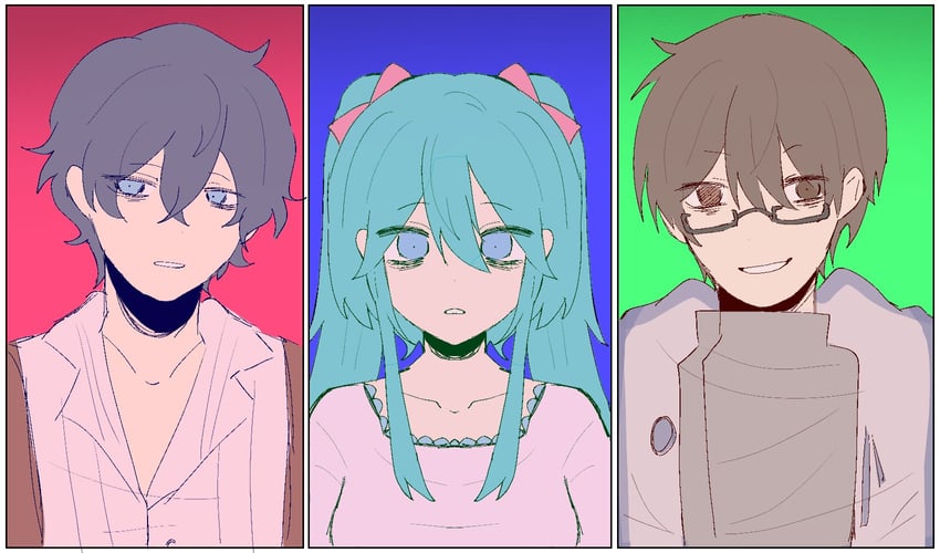 hatsune miku, kaito, hiyama kiyoteru, eve moonlit, adam moonlit, and 1 more (vocaloid and 3 more) drawn by ng_huy_hoang