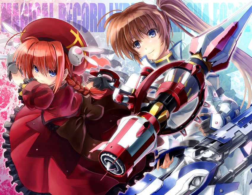takamachi nanoha, vita, strike cannon, and war hammer (lyrical nanoha and 1 more) drawn by yone