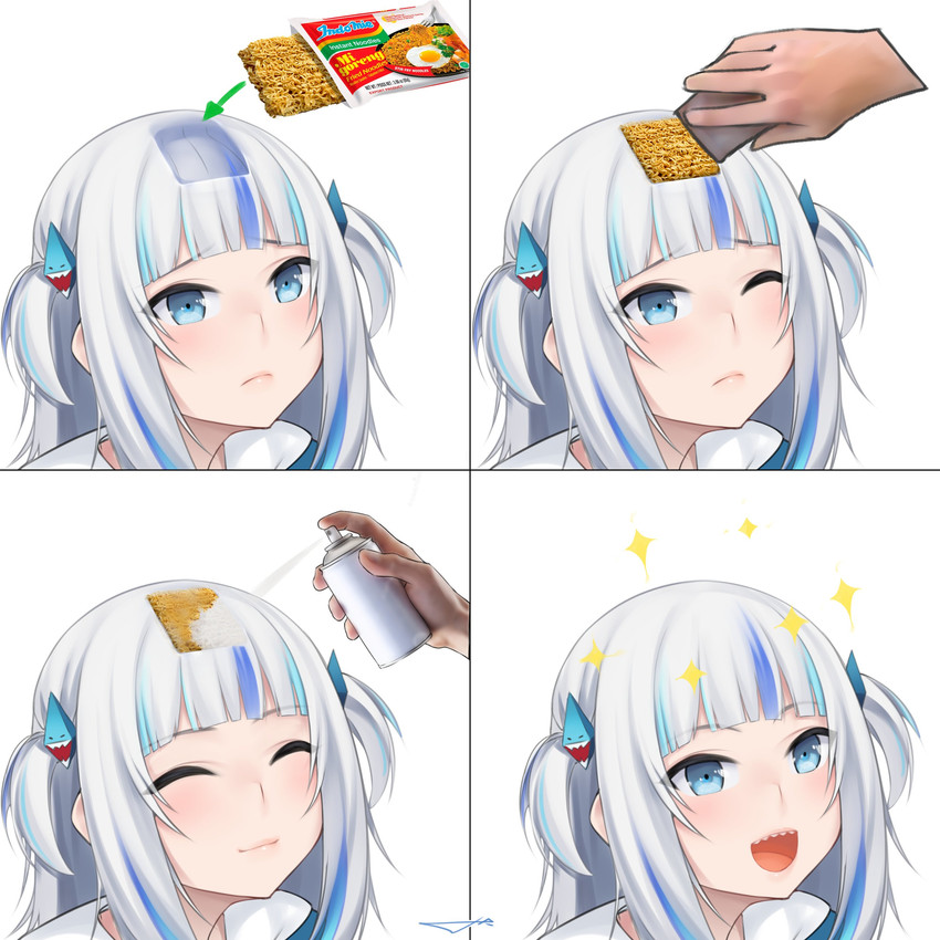 gawr gura (hololive and 1 more) drawn by ho2nium
