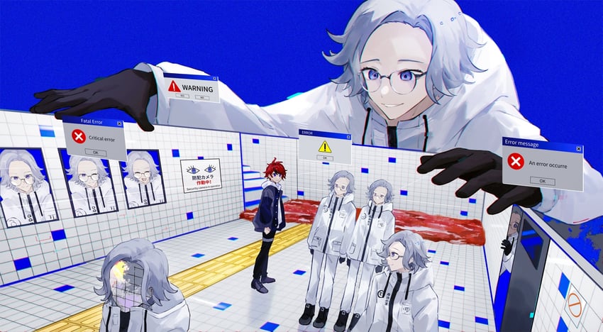 aotsuki eito and sumino takumi (the hundred line -last defense academy- and 1 more) drawn by asako_(pixiv_5702576)