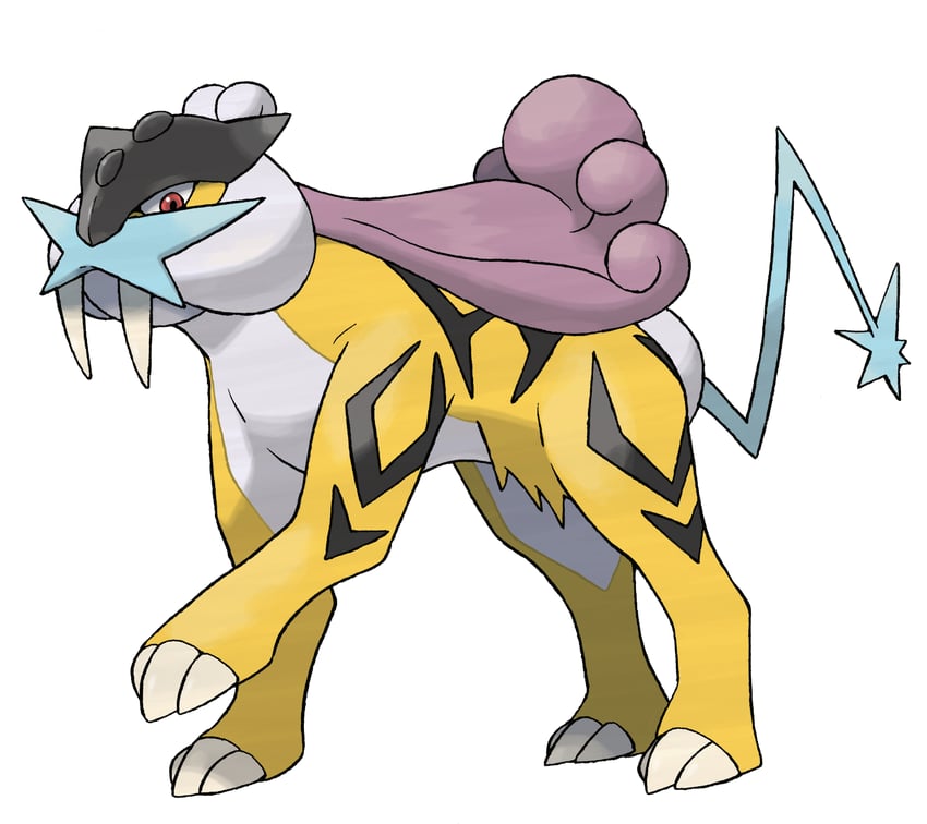raikou (pokemon and 1 more) drawn by sugimori_ken