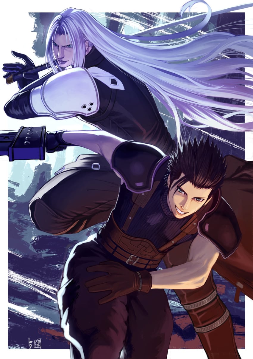 sephiroth and zack fair (final fantasy and 3 more) drawn by 5tatsu