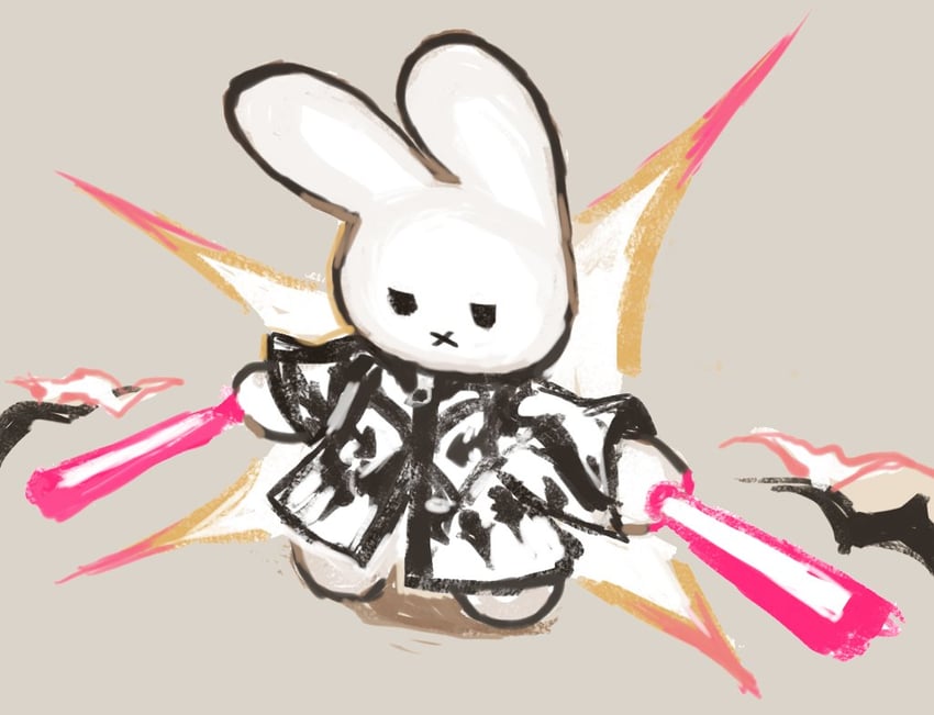 xemnas and miffy (kingdom hearts and 2 more) drawn by snoozaga