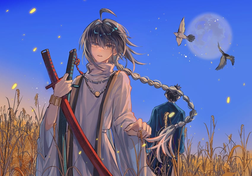 yamato takeru and miyamoto iori (fate and 2 more) drawn by tenkiame_(myonl)