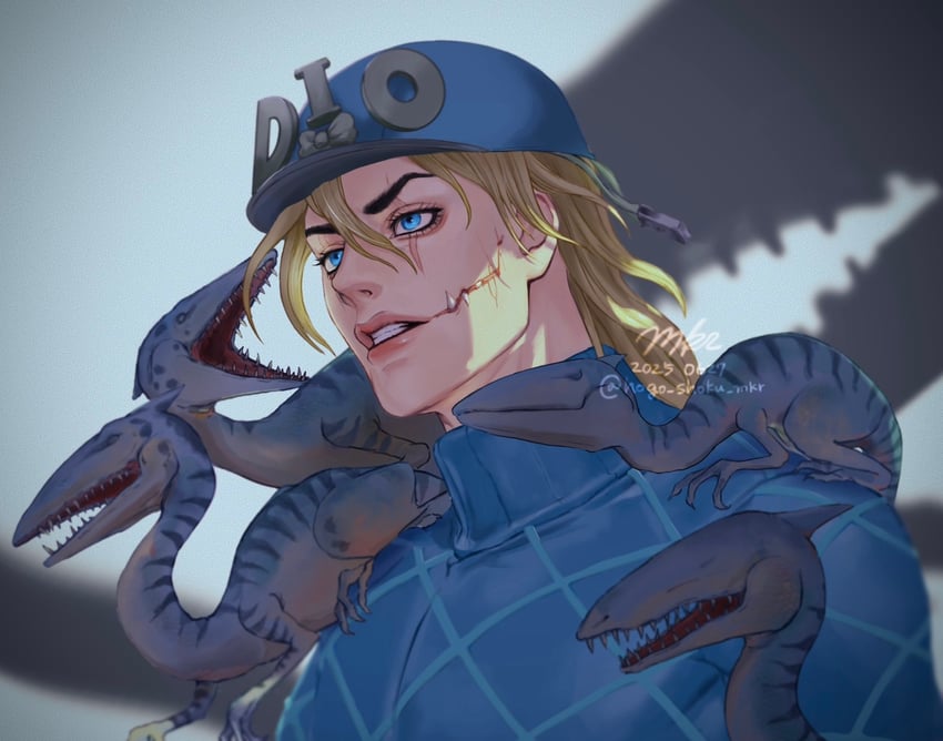 diego brando and scary monsters (jojo no kimyou na bouken and 1 more) drawn by hogo_shoku_mkr