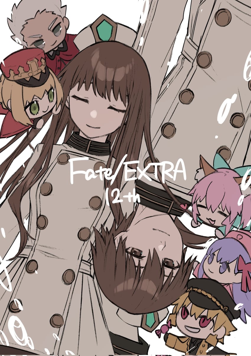 tamamo, nero claudius, gilgamesh, tamamo no mae, archer, and 2 more (fate and 1 more) drawn by anui